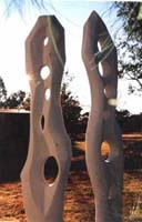 Mixed media sculpture entitled 'Lonely Strangers'